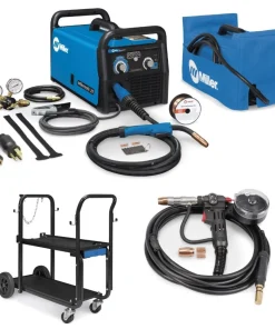 MILLER MILLERMATIC 211 MIG WELDER, SPOOLMATE 150, AND ACCESSORIES (907614)